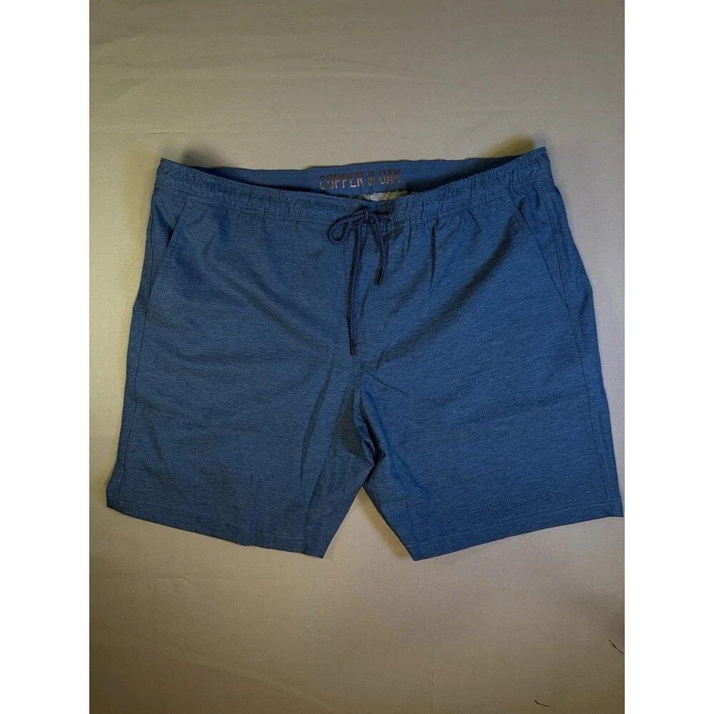 Copper & Oak Men's Endurance All Day Stretch Shorts Blue Heather Drawstring 40